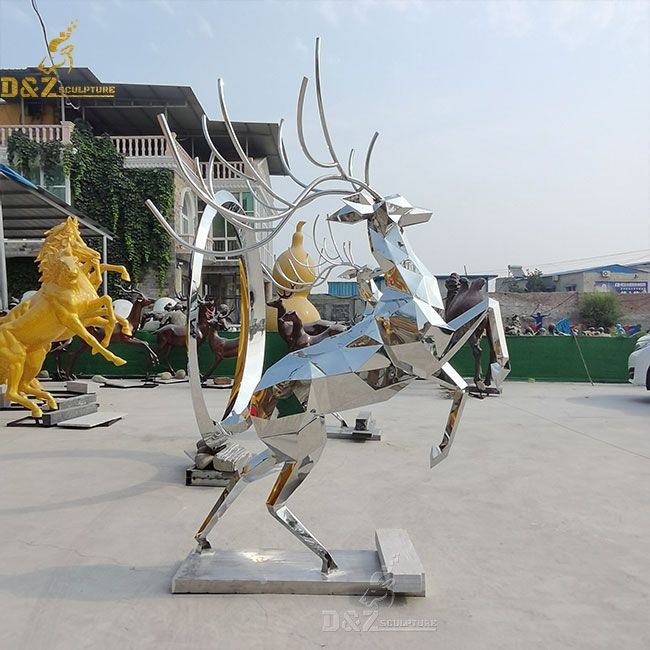 large metal deer sculpture