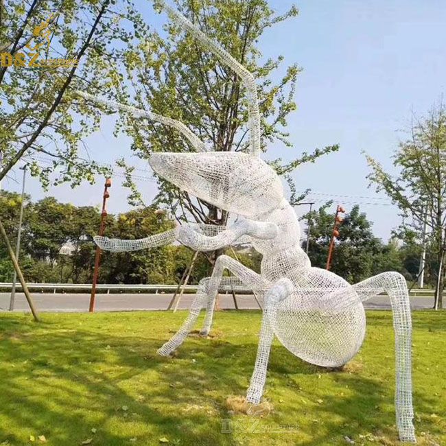 metal hollow ant sculpture
