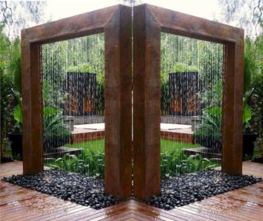 water curtain wall fountain