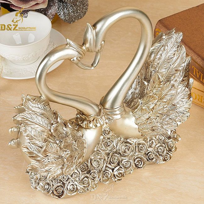 Resin swan couple decorative statues for sale