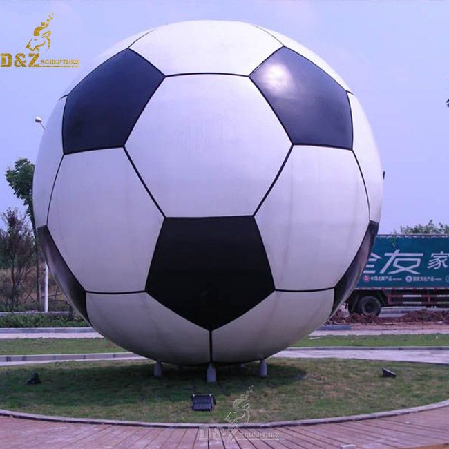 Stainless steel soccer ball sculpture
