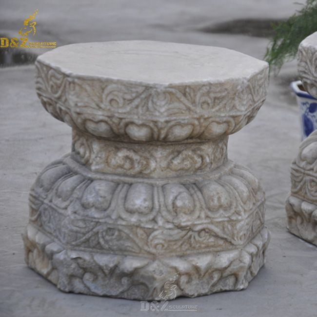 Outdoor marble pedestal for statue