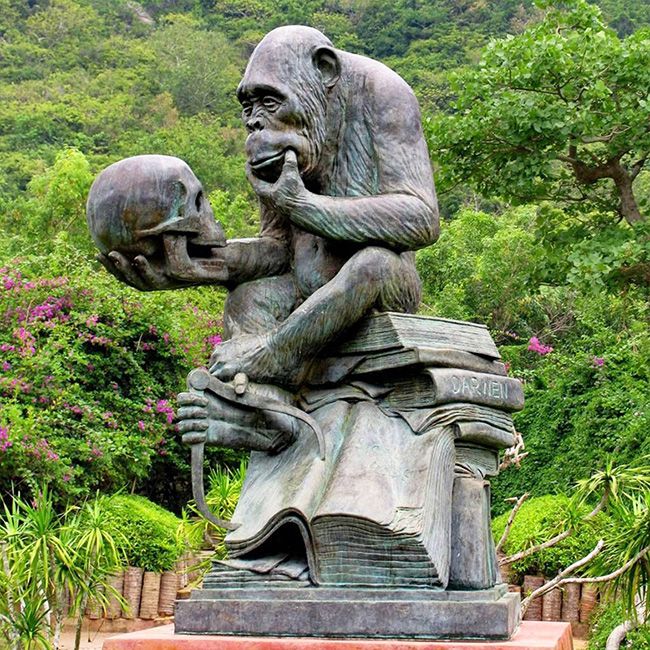 thinking monkey statue