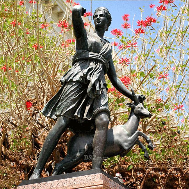 diana the huntress garden statue