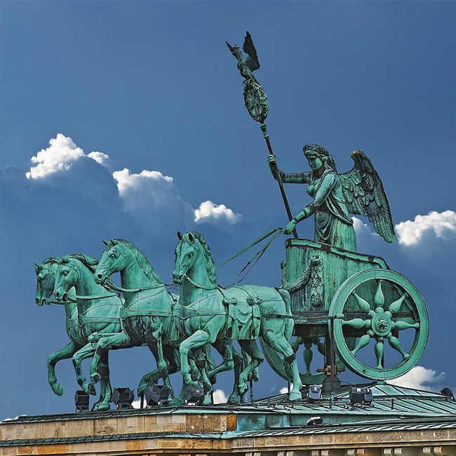Roman chariot statue