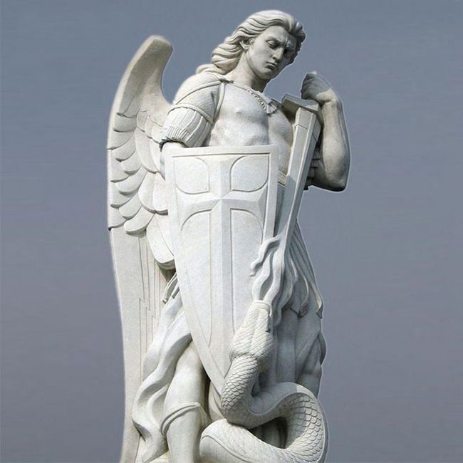 male guardian angel statue