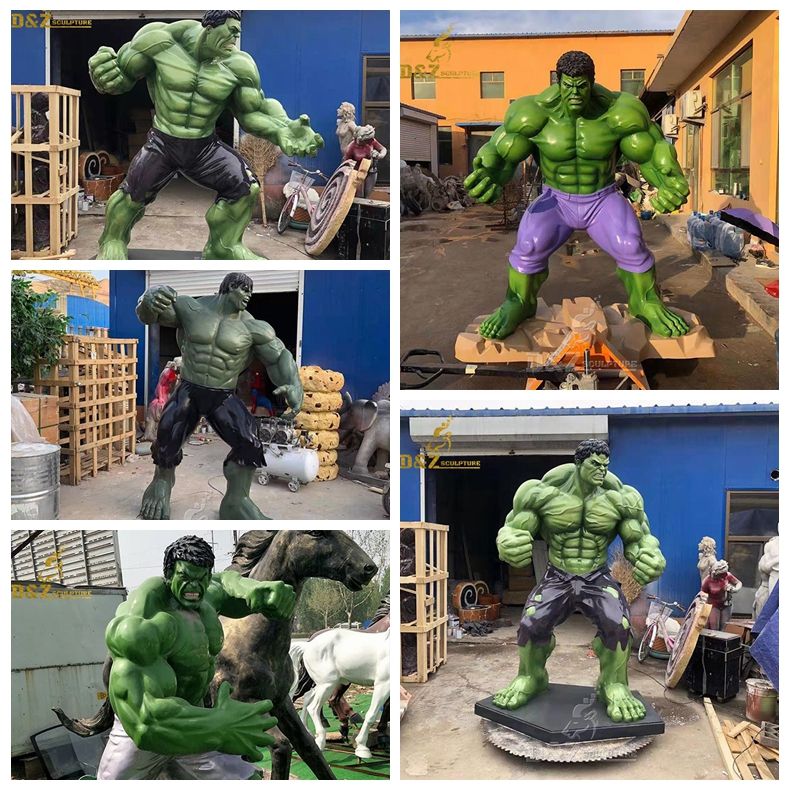 Custom life size incredible giant green hulk statue