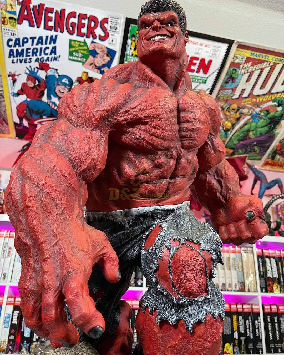 large red hulk statue