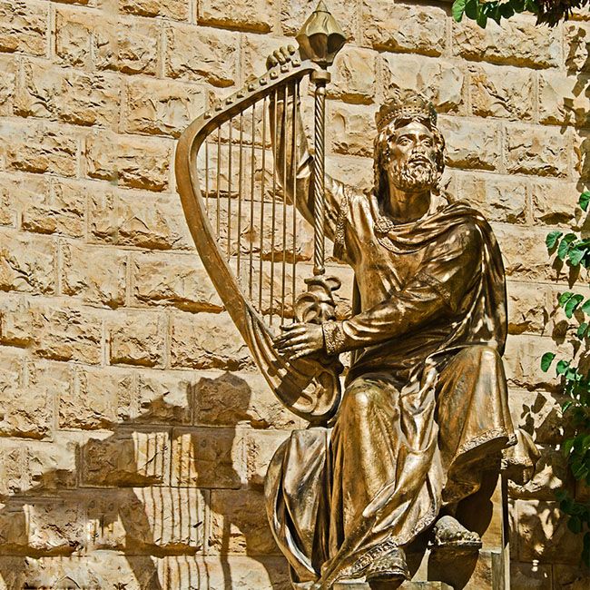 king david harp statue jerusalem
