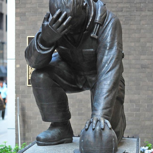 large firefighter statues