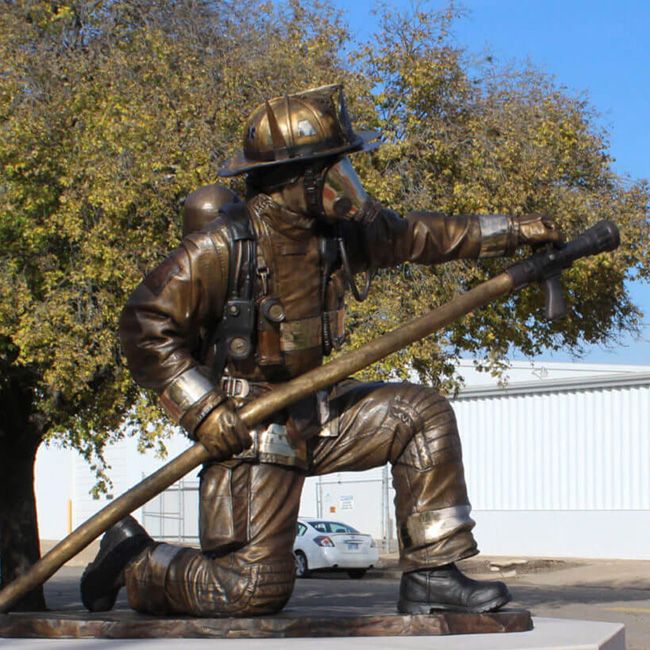 firefighter yard statues