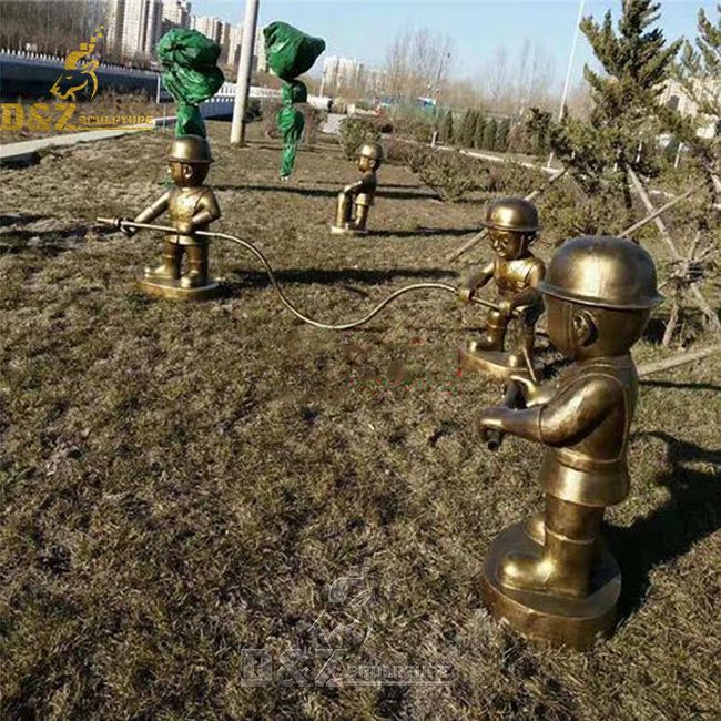 outdoor firefighter statues