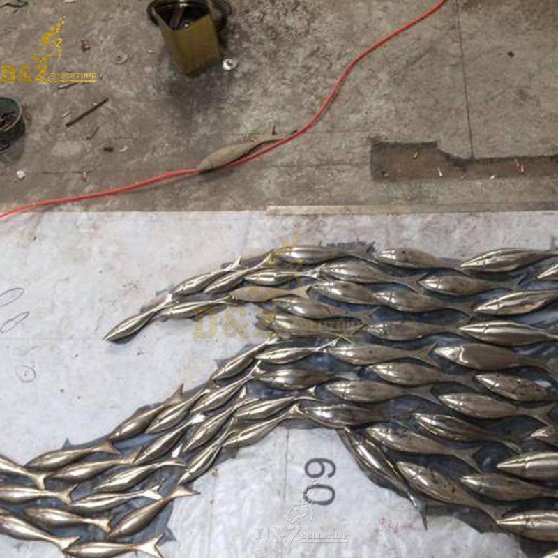 large metal fish sculptures