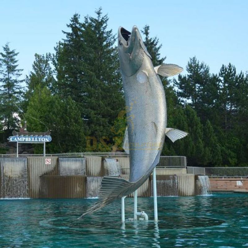leaping salmon sculpture