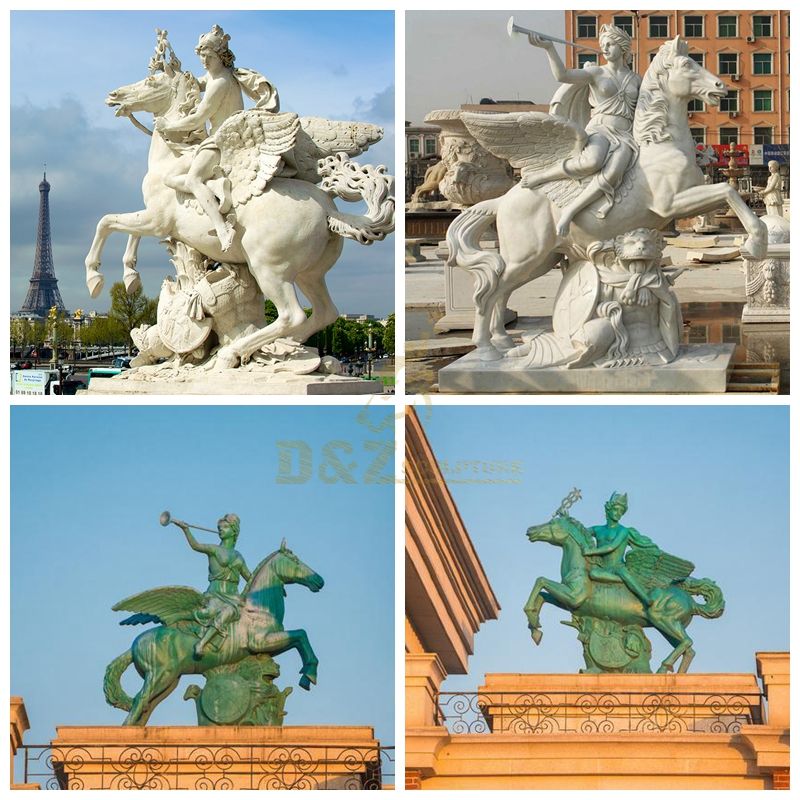Replica statue of the Fame riding Pegasus