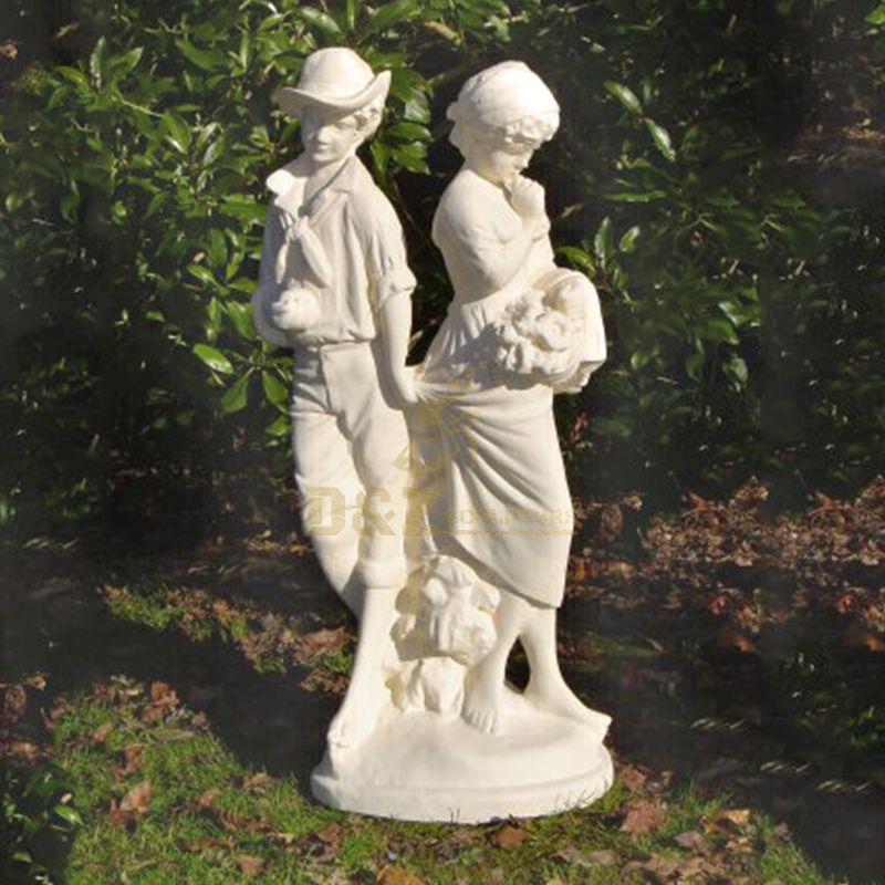 shy boy and girl statue