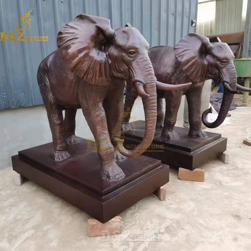 large brass elephant statue