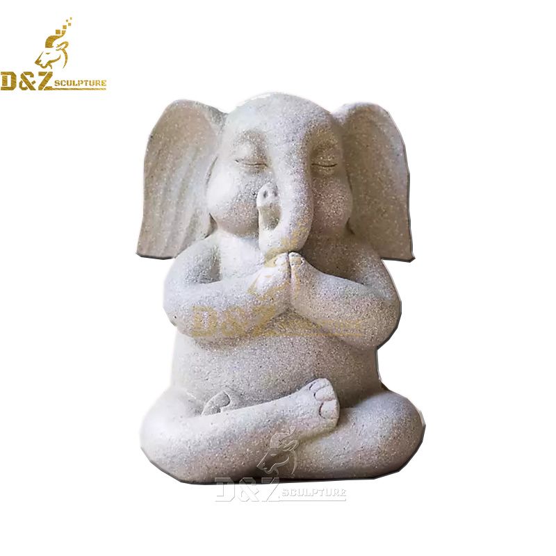 Yoga meditating elephant statue