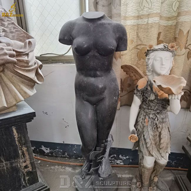roman and greek black woman aphrodite statue torso for decor