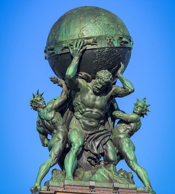atlas holding up the world statue