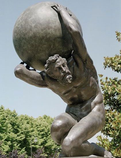 Atlas bronze statue
