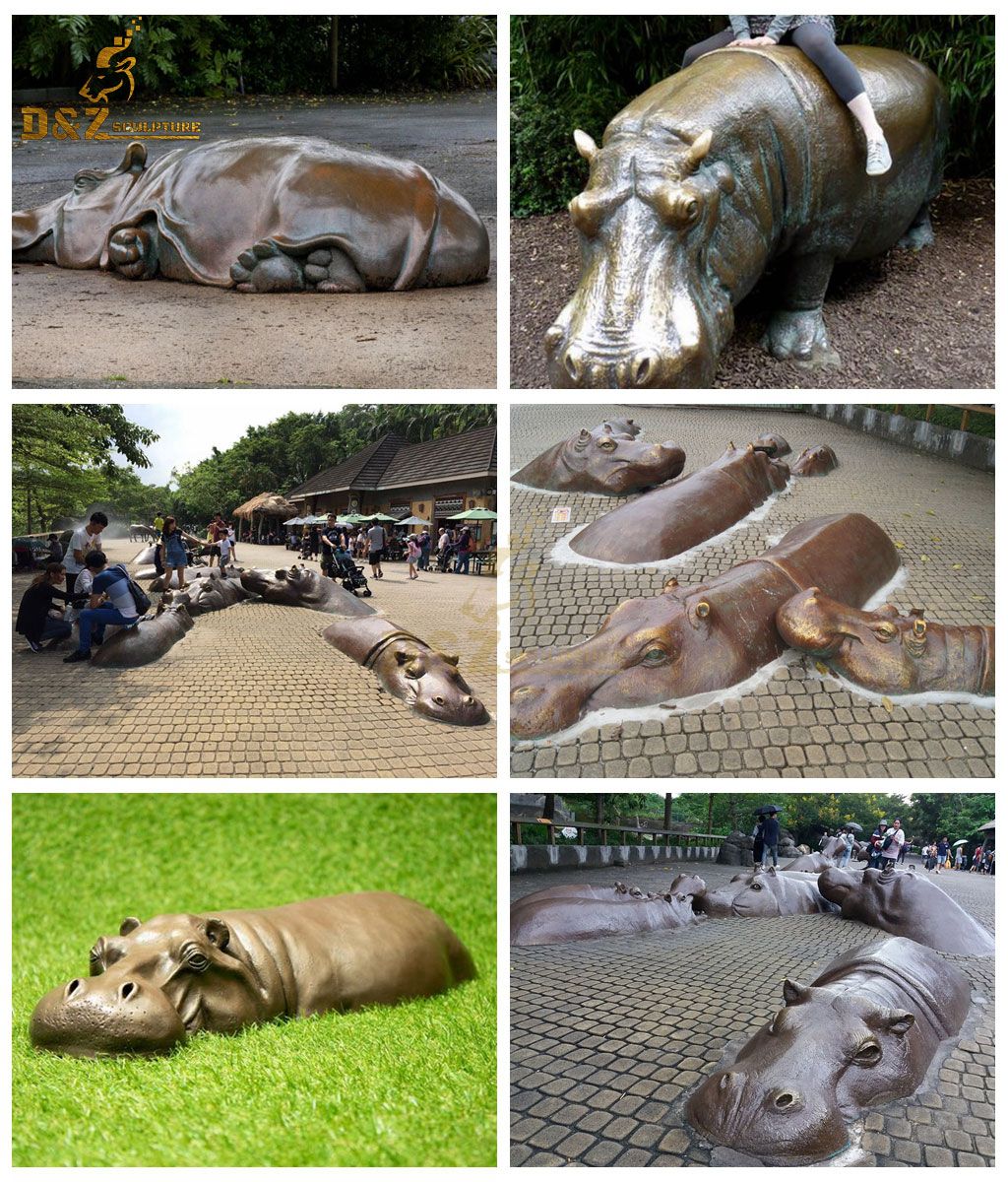 bronze hippo statues for sale