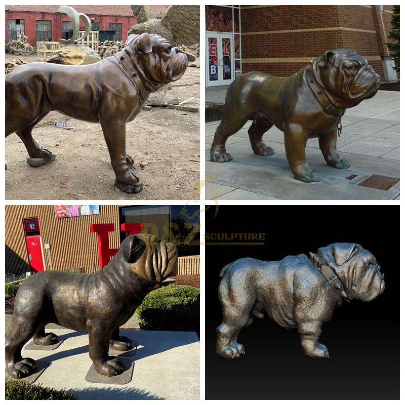 bulldog garden statues