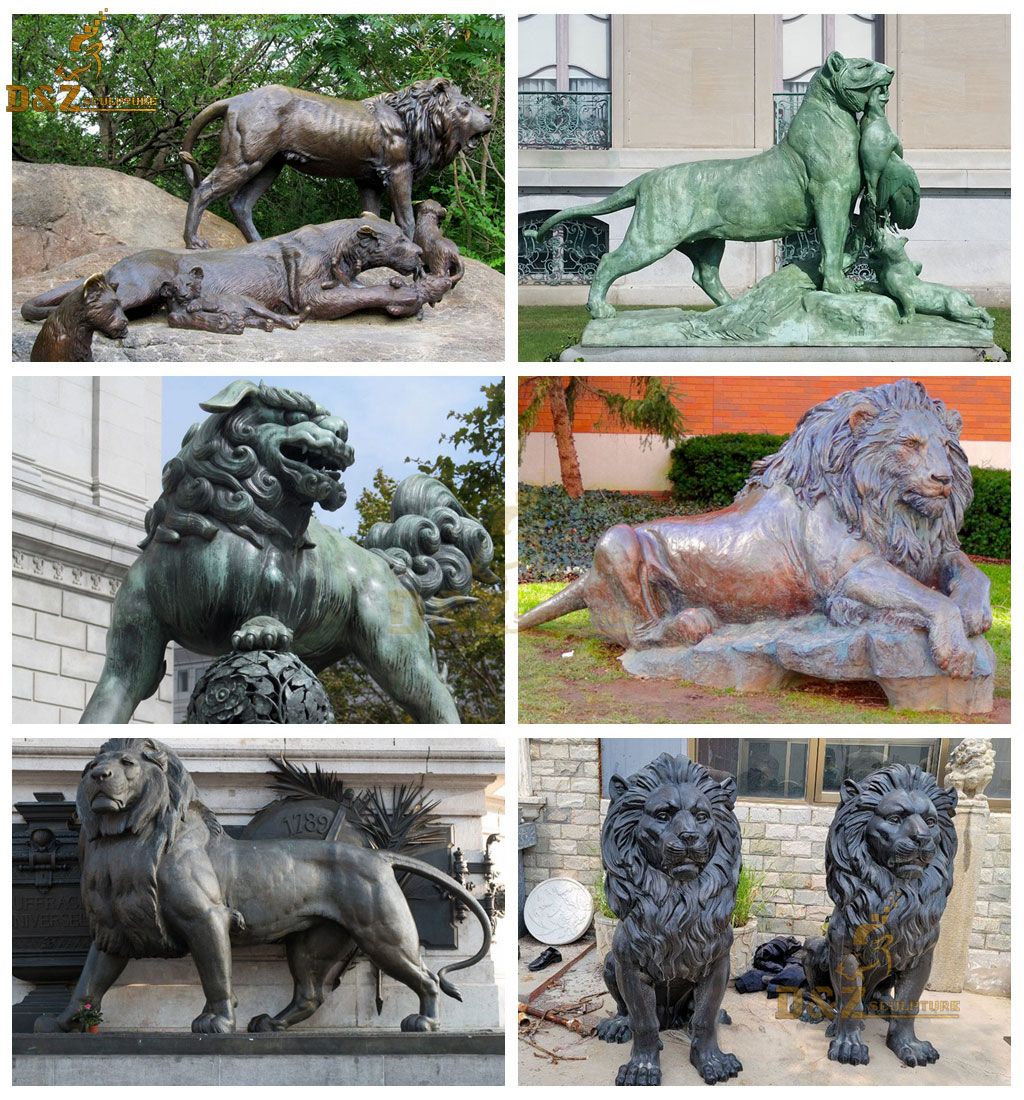 life size bronze lion statue