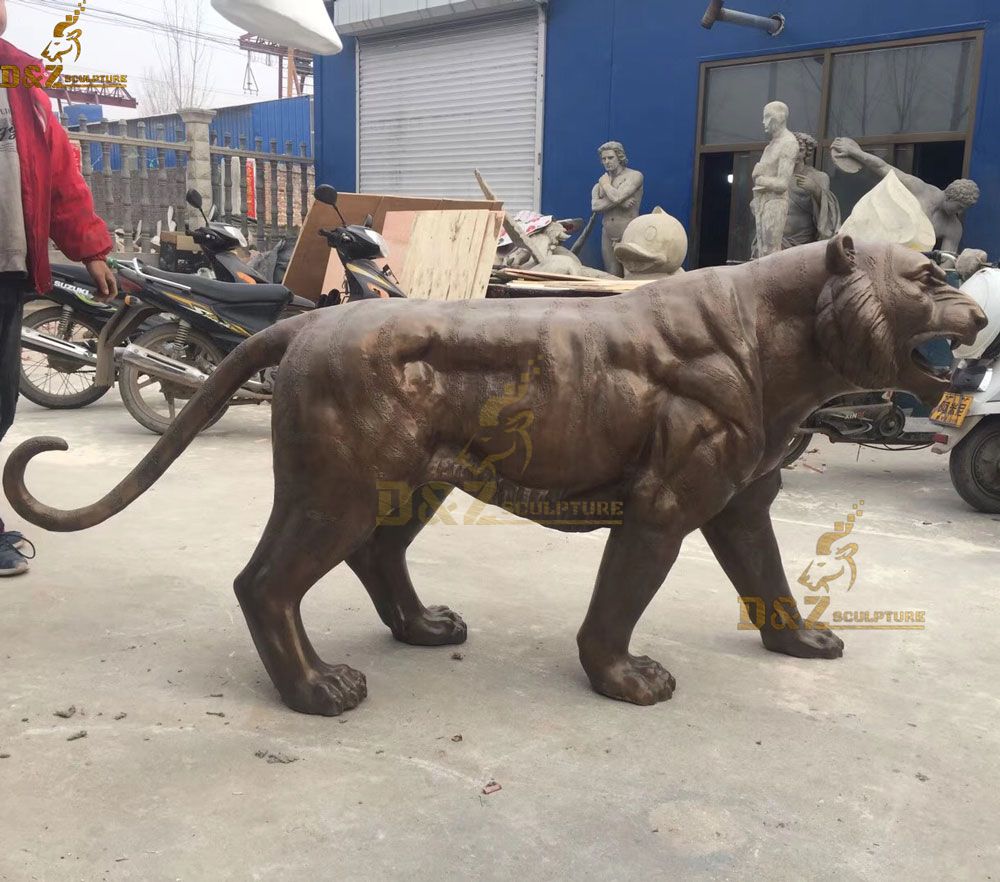 antique bronze tiger statue