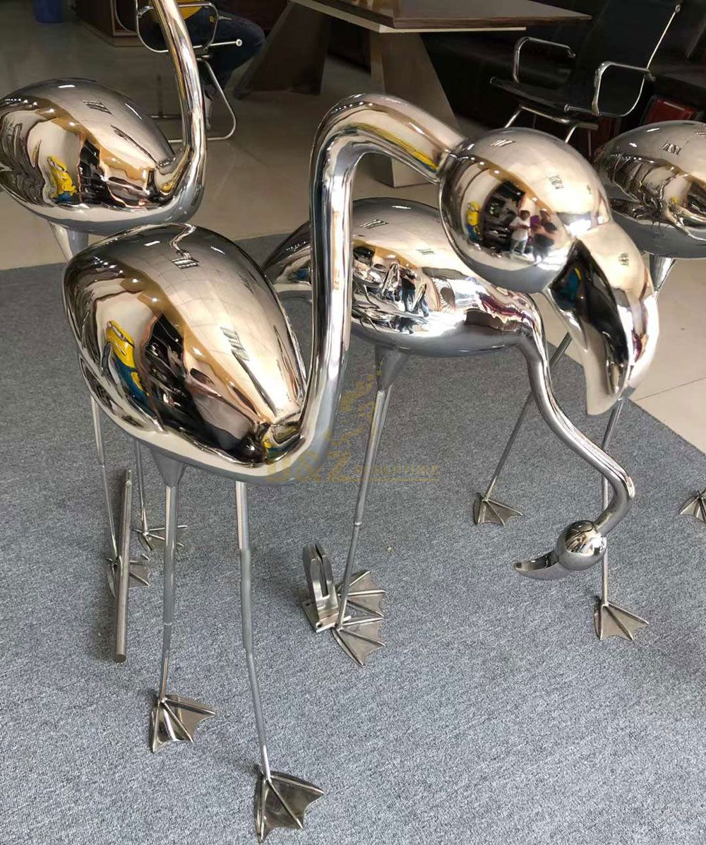 metal flamingo garden statue