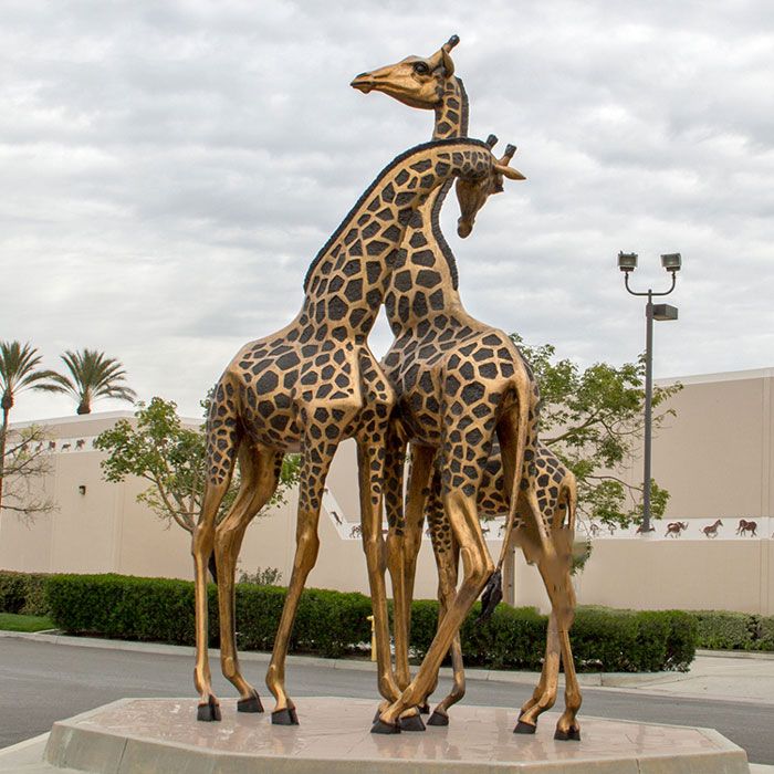 bronze giraffe statue