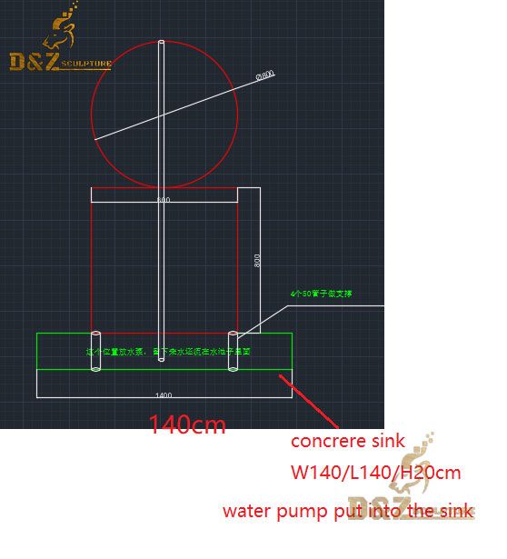 Custom made metal backyard water fountains DZ-81