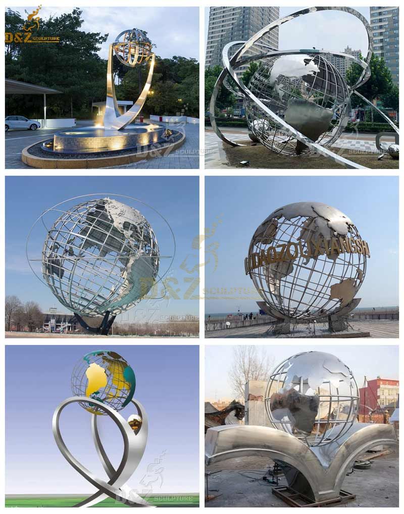 metal globe sculpture