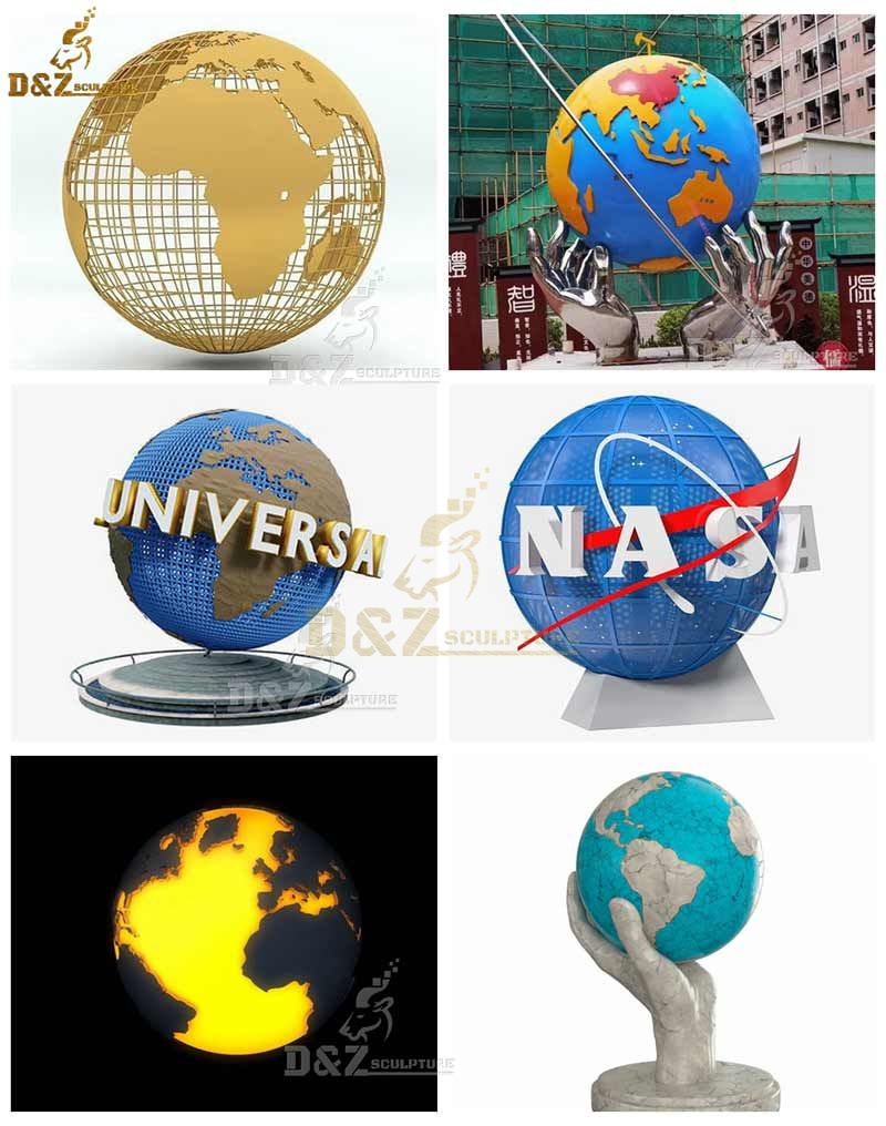 metal globe sculpture