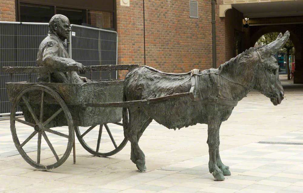 donkey and cart garden statue for sale