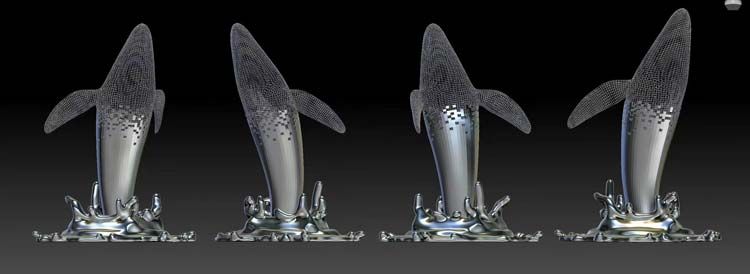 Large whale sculpture 3D