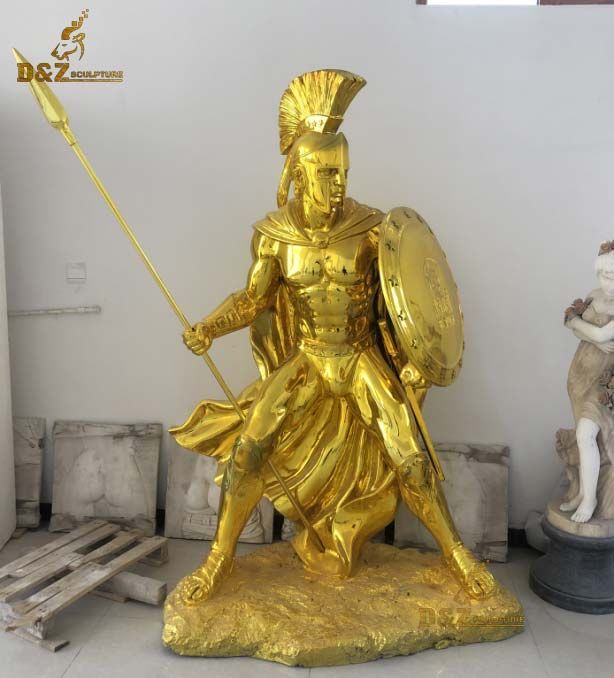 bronze spartan warrior statue