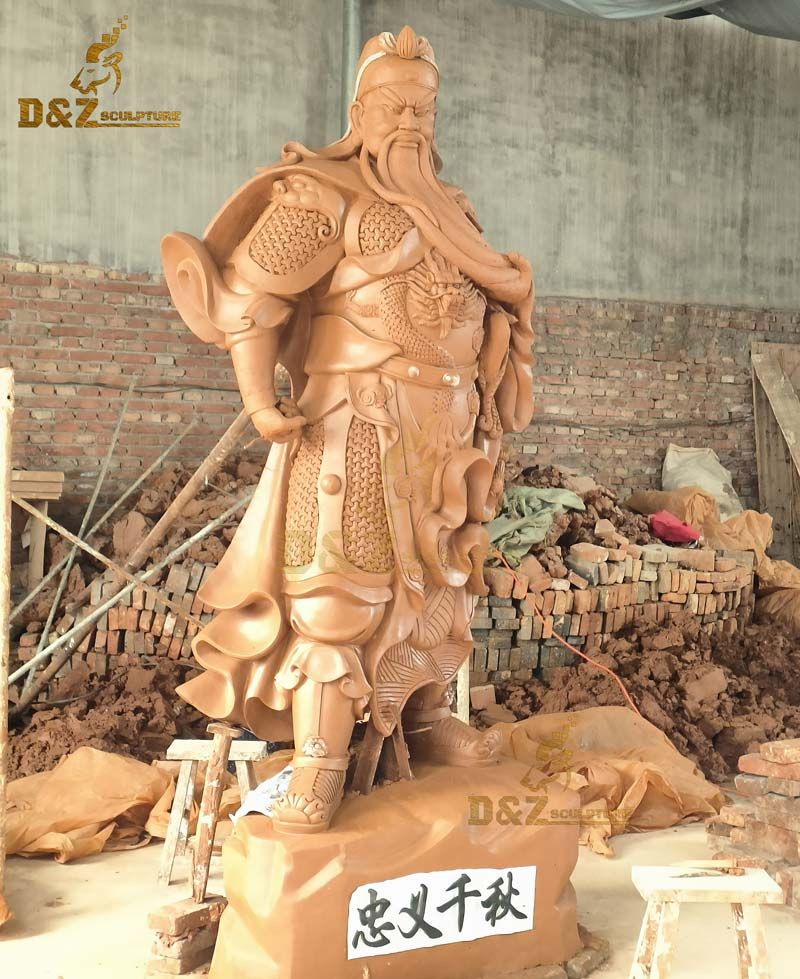 clay mold statue of guan yu