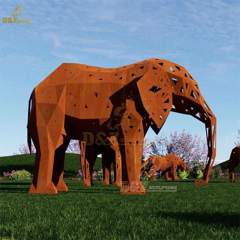 Corten Steel Animal Elephant Sculpture