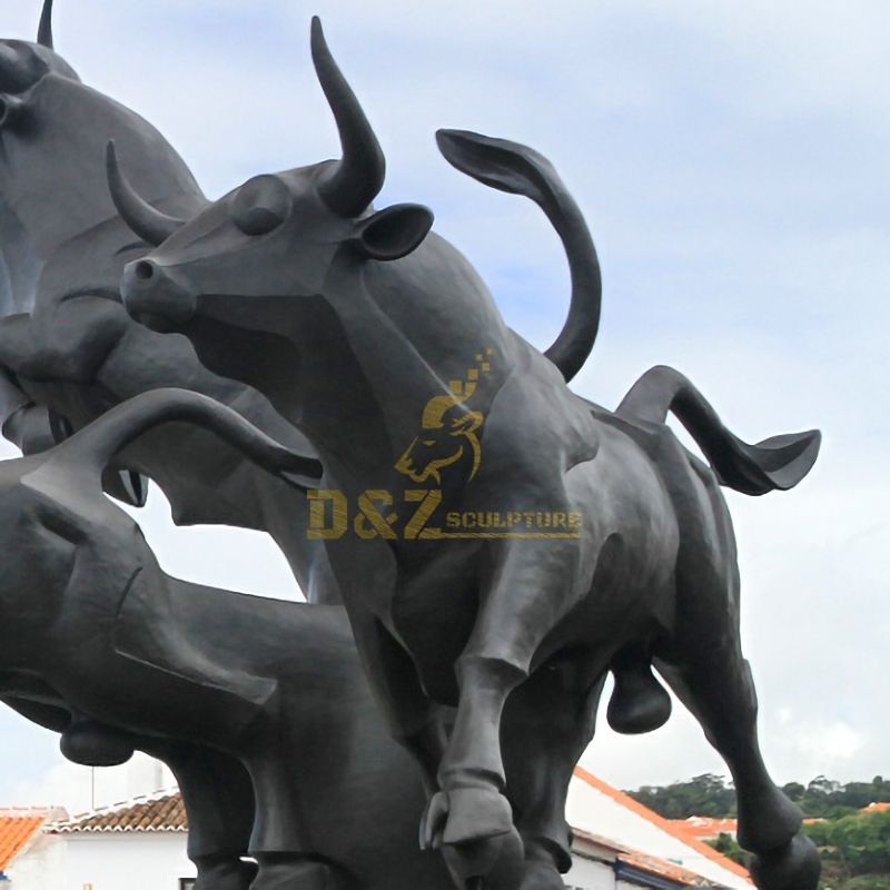 Metal crafts modern arts bronze bull sculpture