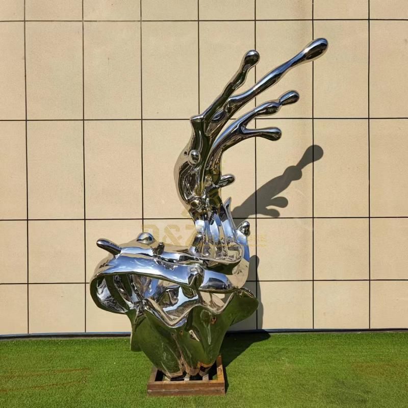Large art metal sculpture wave series for sale stainless steel DZ-116