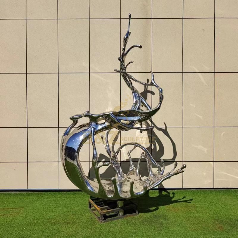 Large art metal sculpture wave series for sale stainless steel DZ-116