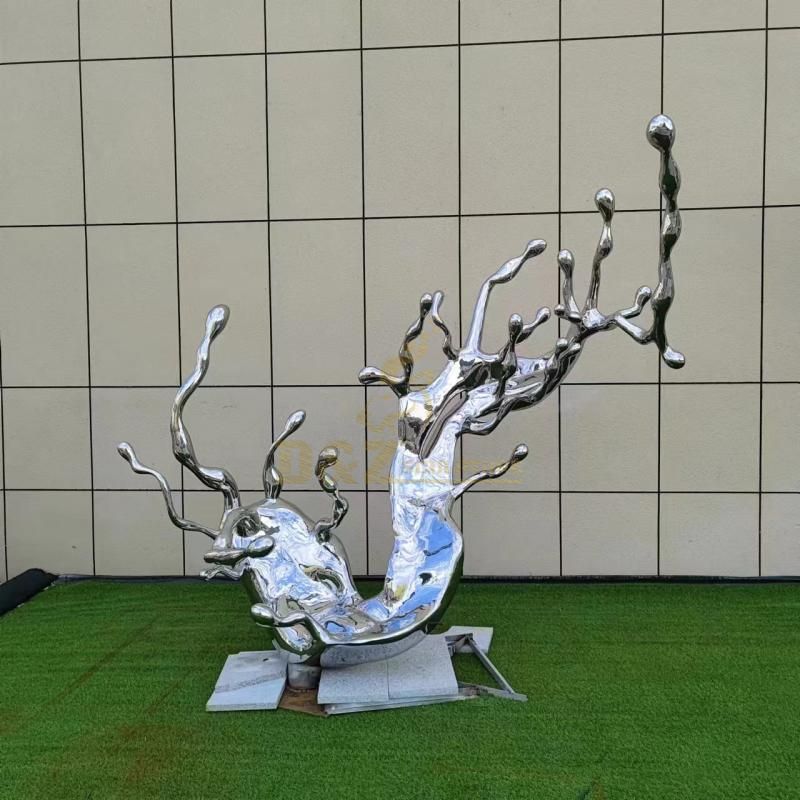Large art metal sculpture wave series for sale stainless steel DZ-116