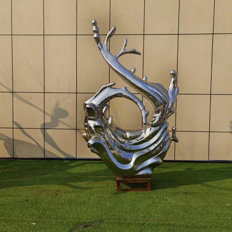 Large art metal sculpture wave series for sale stainless steel DZ-116