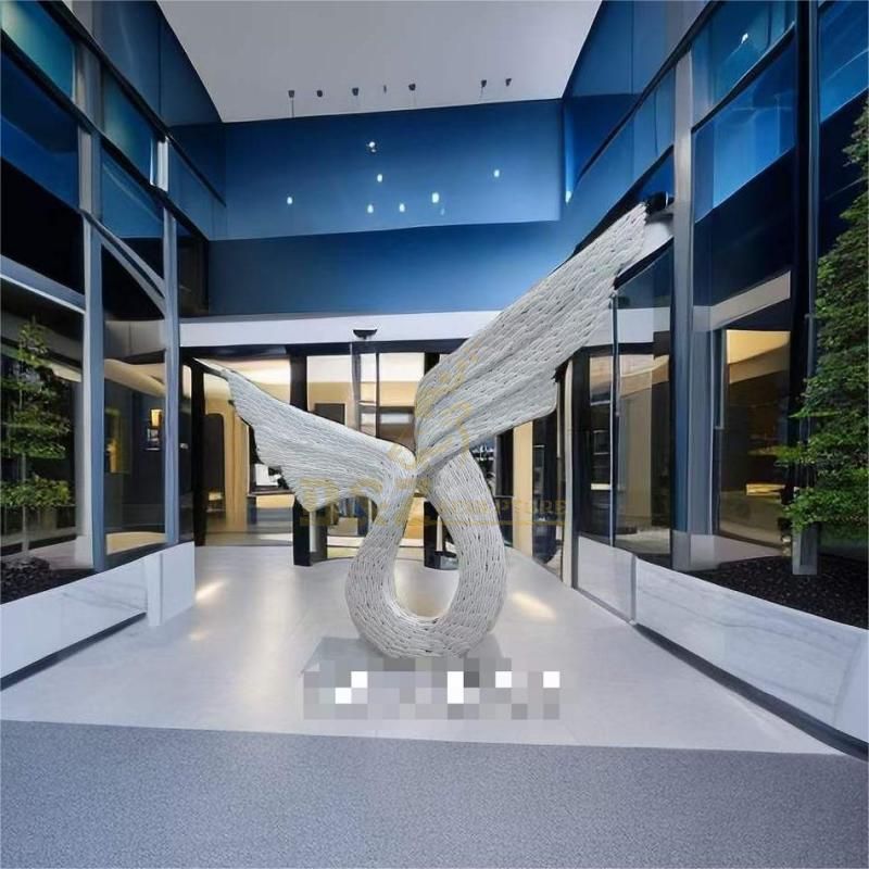 Customized large metal wing sculpture lighting decoration DZ-127