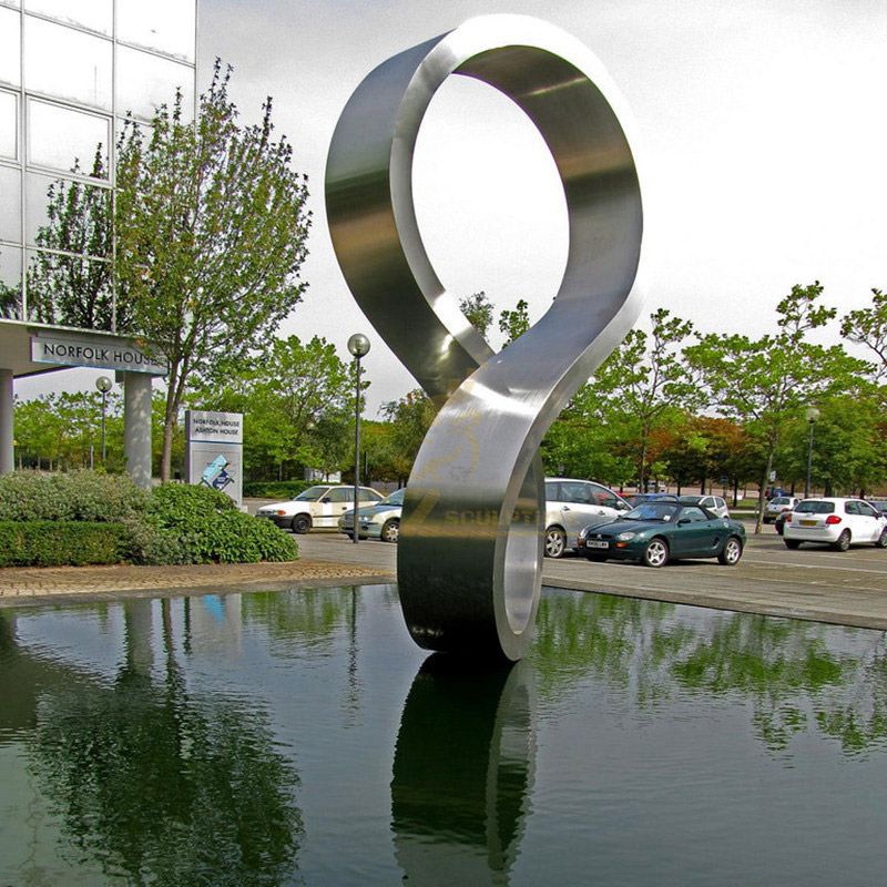 Custom large outdoor water fountain sculpture Modern abstract art word 8 fountain DZ-136