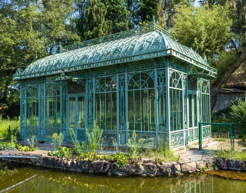 Large galvanized steel sunroom and pavilion for sale, exquisite art building DZ-162