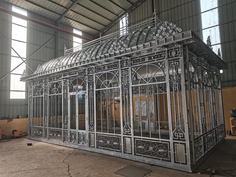 Large galvanized steel sunroom and pavilion for sale, exquisite art building DZ-162