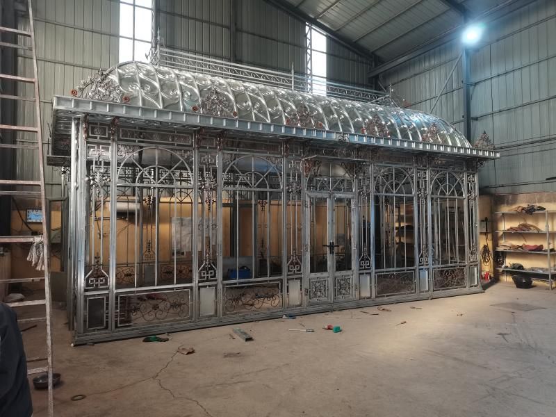 Large galvanized steel sunroom and pavilion for sale, exquisite art building DZ-162