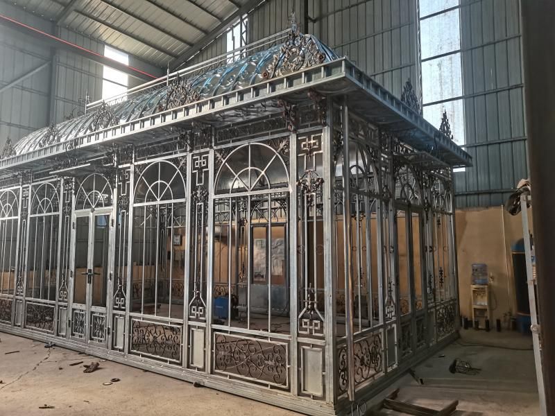 Large galvanized steel sunroom and pavilion for sale, exquisite art building DZ-162